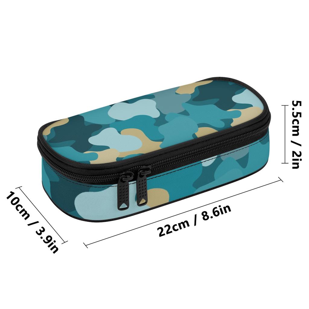 Pencil Bag 300D Polyester High Capacity Secure Zipper Closure with Main Compartment Mesh Pocket and Pen Slots for School and Study