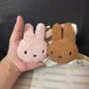 Kawaii Miffy Anime Keychain Plush Head-shaped Pendant Keychain Ring Knitted Pendant Gift