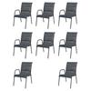 Mobilier d'extérieur - vidaXL - Ensemble 9 pcs - Acier Noir - 6 personnes - Style Contemporain