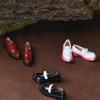 Mini Leather Doll Shoes 1 Pair 4*1.5cm for OB22 OB24 1/6 Licca Dolls Clothing Matching Dress Up Accessories