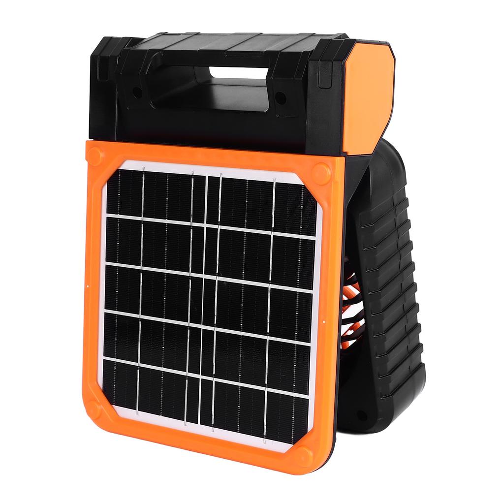 Solar Fan 5200MAH Type C Charging 4 Speed   Brushless Motor 4.5mCelsiuss Low Noise LED Timer Solar Camping Fan for Fishing Outdoor Activities