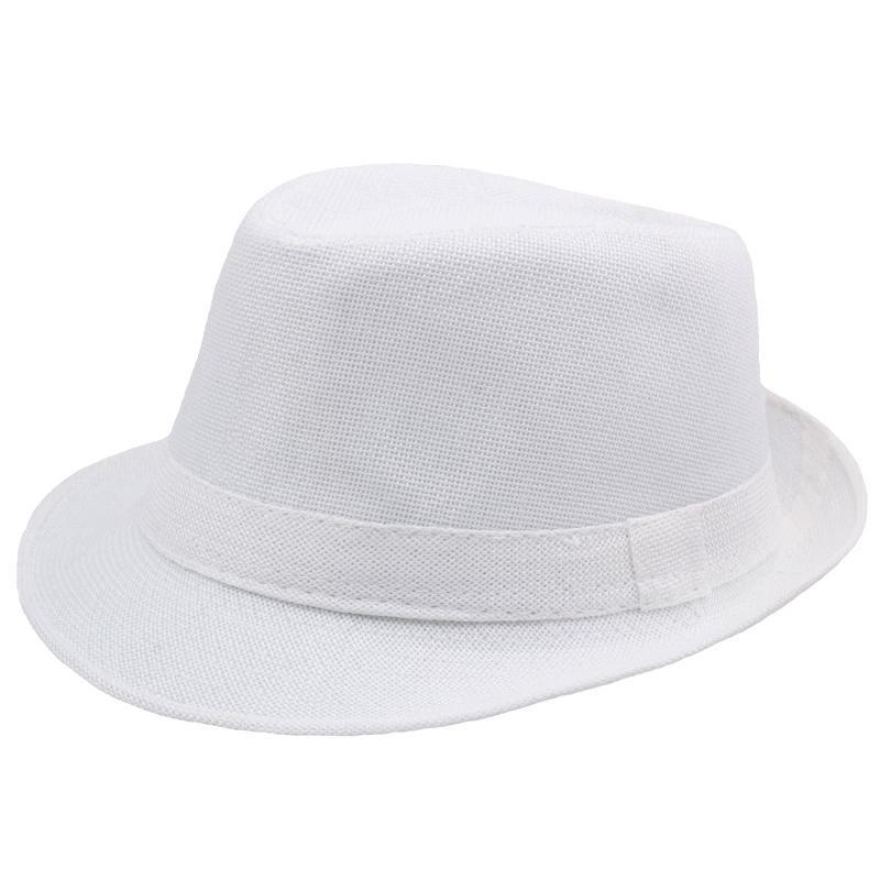 Linen Rolled-Brimmed Jazz Hat Summer British Retro Small Top Hat Outdoor Sun Hat