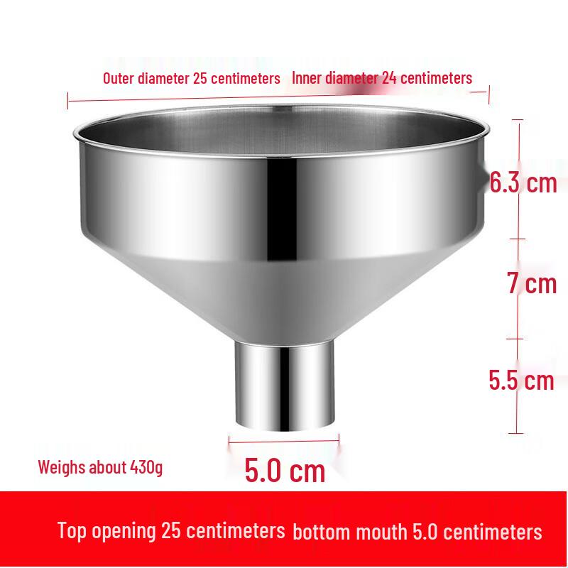 Jingyuheng Large Diameter 201 Stainless Steel Funnel (2-Pack)