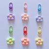 Cute Candy Color Flower Keychain Cartoon Resin Floral Keyring Bag Pendant Decor Backpack Ornament Girls Gift