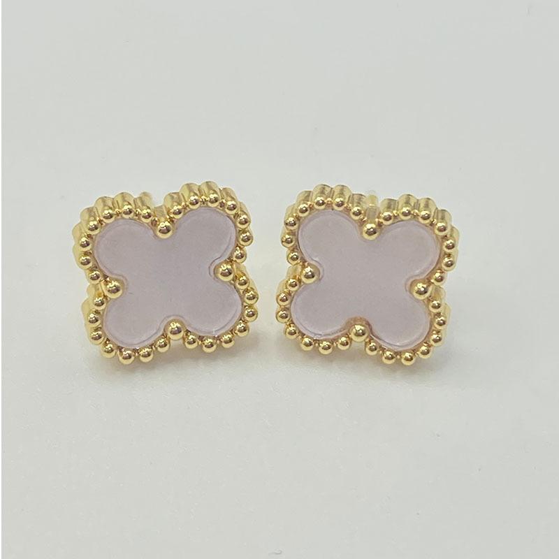 High-end Fashion Lucky Four-leaf Clover Titanium Steel Earrings Light Luxury Earrings New Versatile Women's Earrings