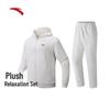 Anta Men's Fleece-lined Hooded Knit Sportswear Set