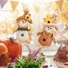 Thanksgiving Harvest Scarecrow Ornaments - Boy & Girl Wooden Stick Figures for Autumn Decoration