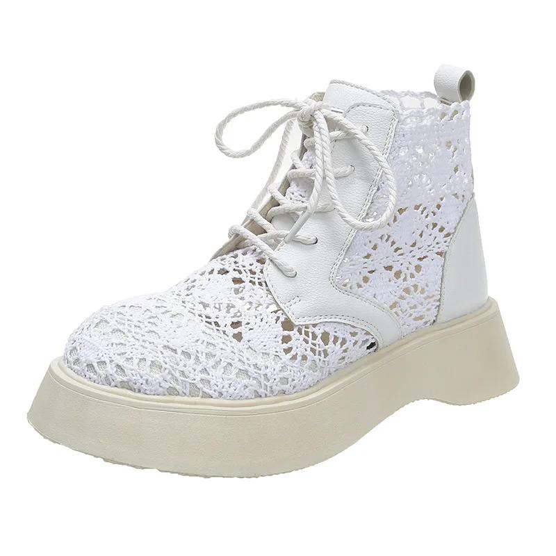 Fashion 2025 New Women's HOT Breathable Mesh Summer Shoes Lace Walking Shallow New Solid Non Slip Casual Shoes 35-40