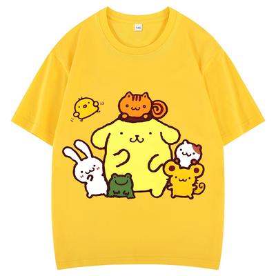 Summer Short-sleeve Girls' T-shirt Pudding Dog Children's Cartoon Casual Men's Clothing Boys' Youth Clothing