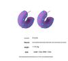 Eco-Friendly Resin Polka Dot C-Shaped Earrings - Trendy Pastoral Style with Stainless Steel, European & American Jewelry.