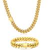 18K Gold Filled Necklace for Men 8mm/10mm Chunky Miami Cuban Chain Curb Link Men Bracelet