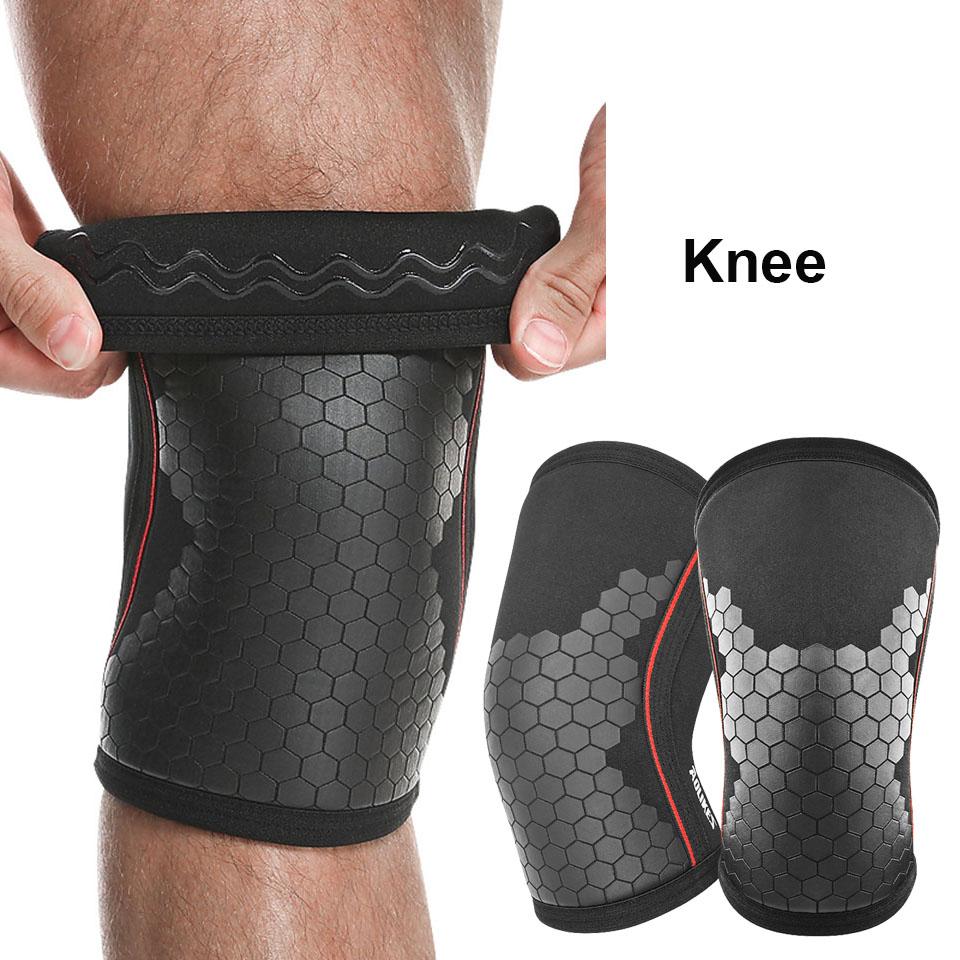 Genouillères de compression en néoprène de 7 mm pour haltérophilie, pour entraînement aux squats