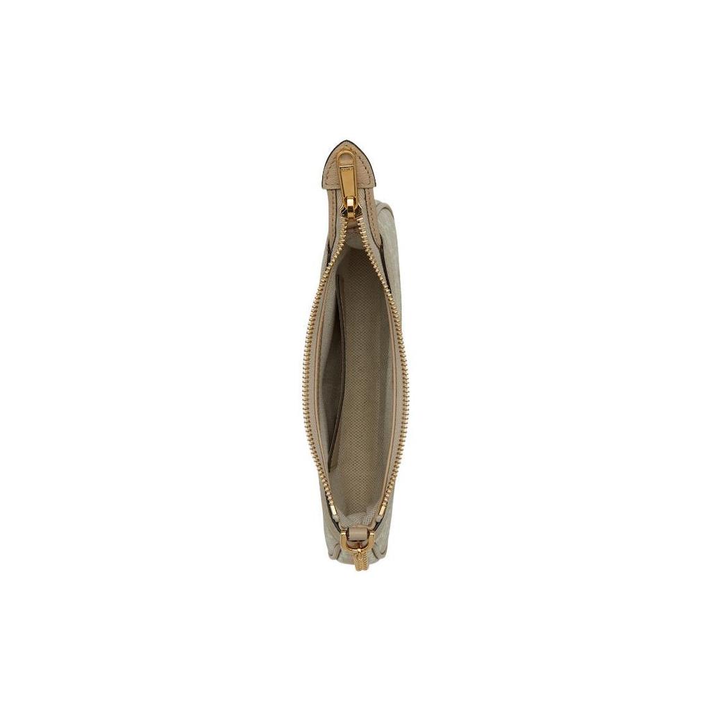 Gucci Bolso de mano mini Ophidia con logo Double G, cierre de cremallera, lona con ribete de cuero, para mujer, color beige 764960-FACJT-9641