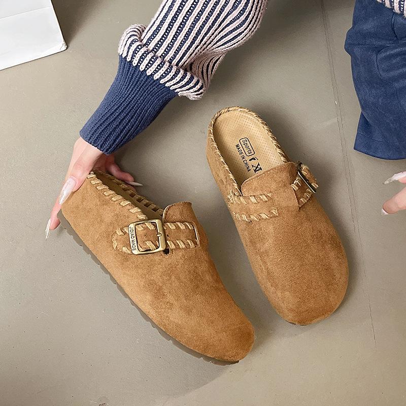 

Корейская версия нишевой платформы Boken обувь 2025 осень новая верхняя одежда сумка голова полушлепанцы с пряжкой женский пояс 40 верблюд