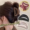 Safe Elastic Plastic Hair Claw Creative Solid Color Shark Clip Fashion Silicone Shark Clip  Daily
