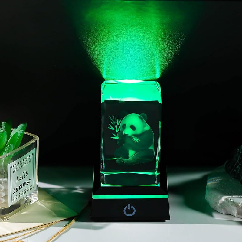 Kertari K9 crystal panda birthday present male woman Popular [Genuine] Interior fashionable Healing goods crystal ball led light base indirect