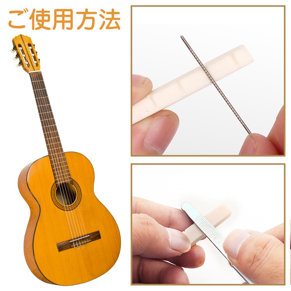 LIANHATA Guitar Nut File Set, 13 Round Files 0.4–1.6 Mm + 1 Flat File