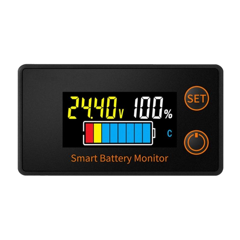 Battery Capacity Monitors, DC7V-100V Battery Meter,12v 24v 48v Battery Power Percentage Voltage Indicator Gauge