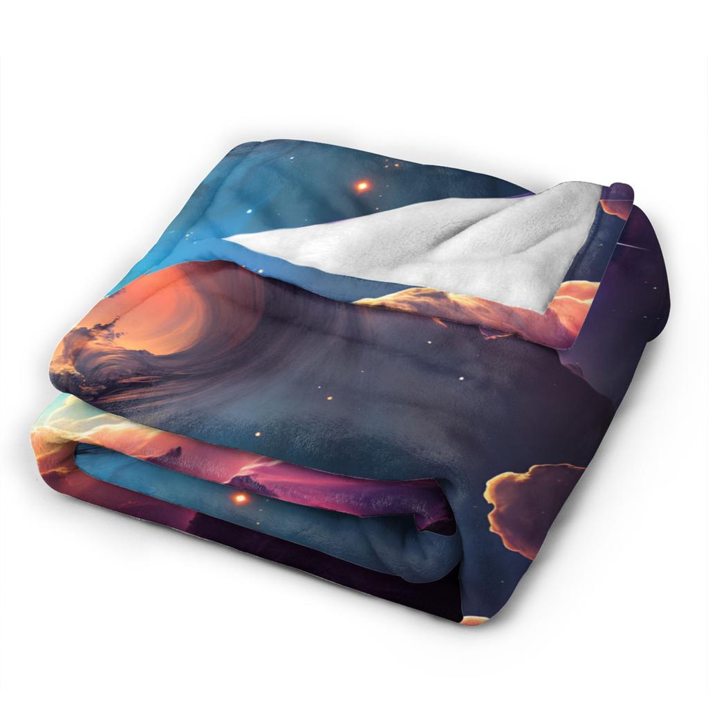 Galaxy Sunglasses  Flannel Blanket Winter  Soft Durable Throw Blanket for Girls Boys Chair Graphic Bedspread Sofa Bed Cover