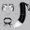 Cat Cosplay Costume Cat Ears Tail Choker Halloween Party Cat Ears Headband Tail
