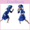 Cartoon Sonic Blue Hooded Dress Bubble Skirt Women's Suit Cosplay Costume For Girls