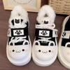 Cute cute sister thick-soled big-headed little white shoes autumn and winter velvet warm cotton shoes ins board shoes