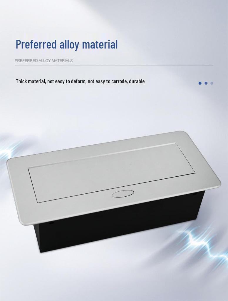 European Standard Desk Power Cord Box: Embedded, Flip-up Multi-functional Hidden Socket