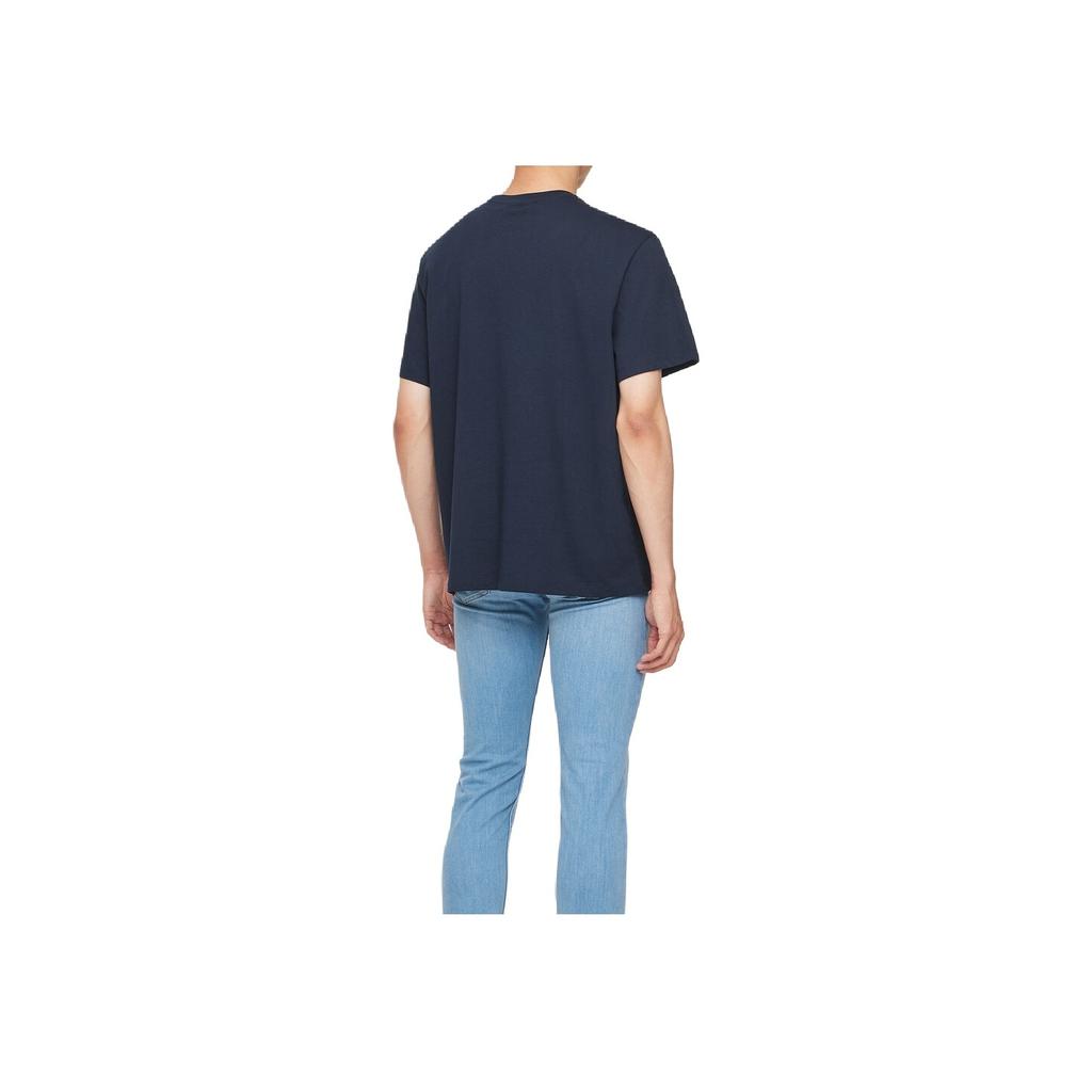 Calvin Klein Jeans Letter Embroidery Comfortable Crew Neck Short Sleeve T-Shirt Men Tops Navy-Blue 40EM289-CEF