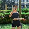 Source Korean version of small fresh sports swimsuit female conservative flat angle split ins new high waist and thin swimsuit