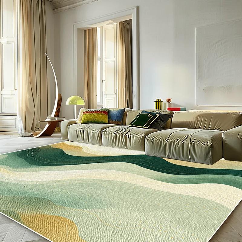 Modern Green Minimalist Carpet for Living Room 200x300 Large Area Rugs Decor Bedroom Soft Elastic Outdoor Floor Mats Washable