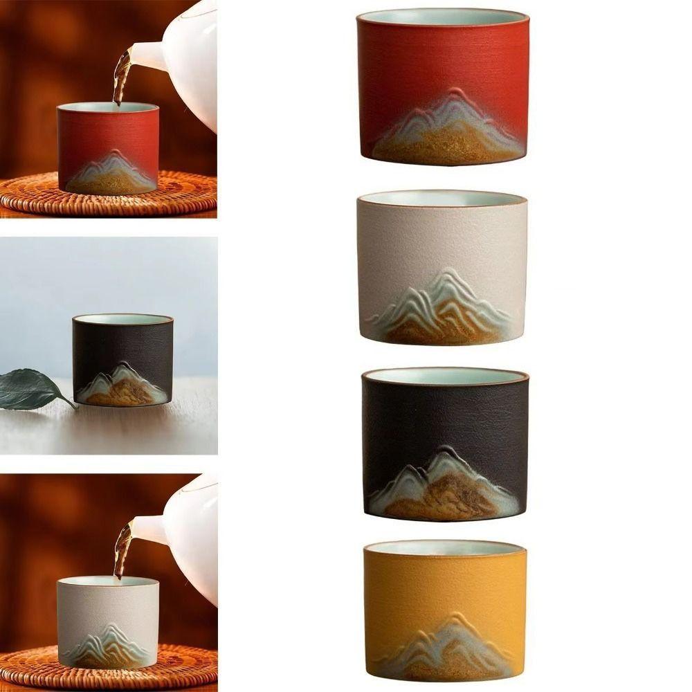 4Pcs/Set 50ml Ceramic Tea Cup Set Ceramic Master Cup Small Drinking Watercup  For Milk