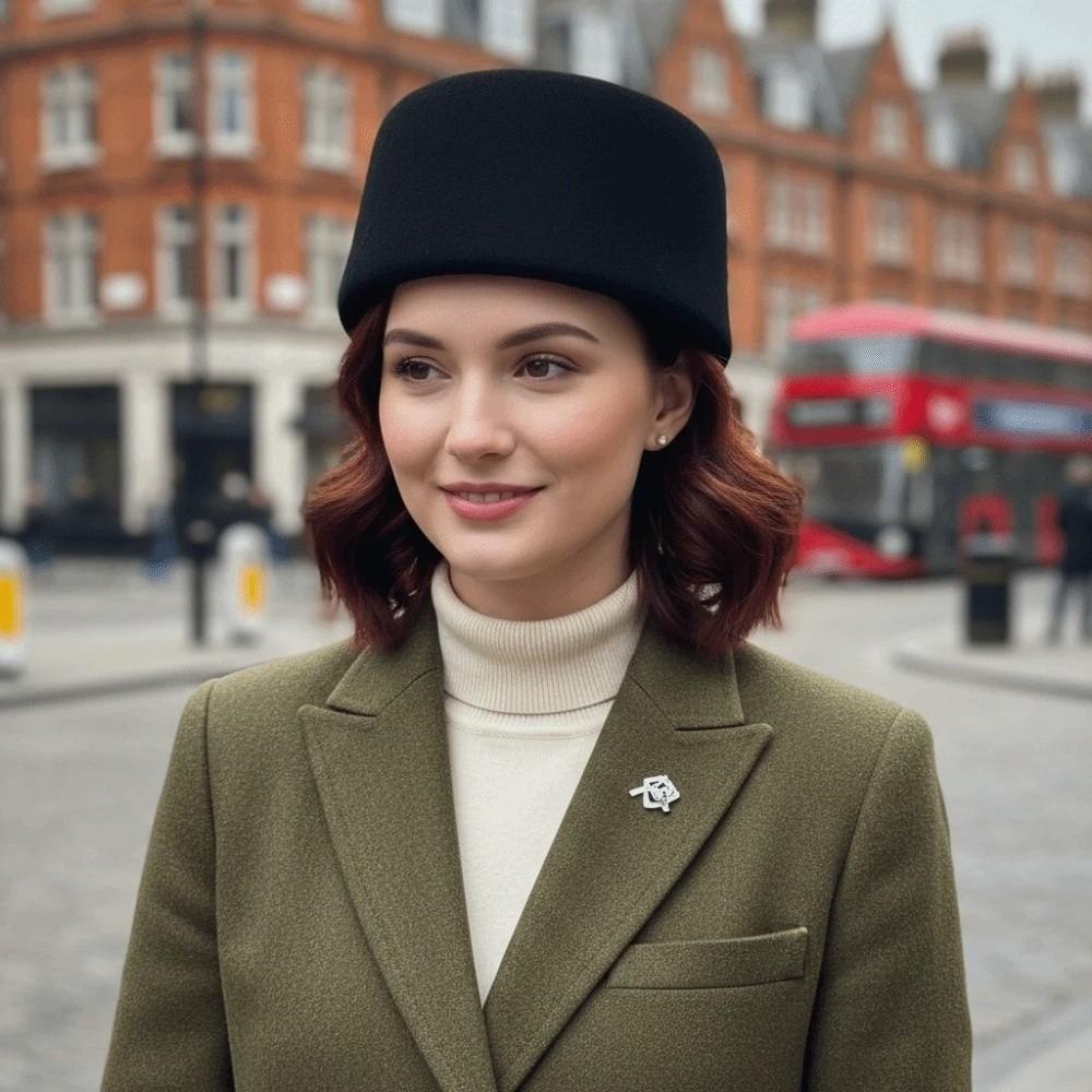 French Style Pillbox Hat Air Hostess Formal Hat Airline Stewardess Caps Live Show
