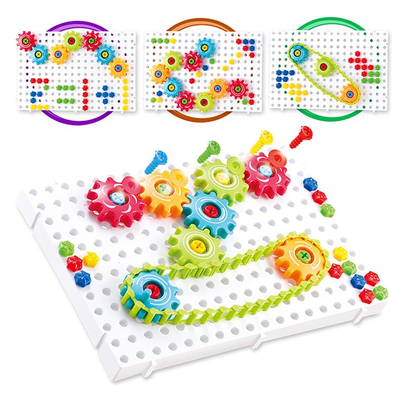 3D Assembled Nut Building Block Children Educational Toy Set DIY Chain Gear Magic Disk