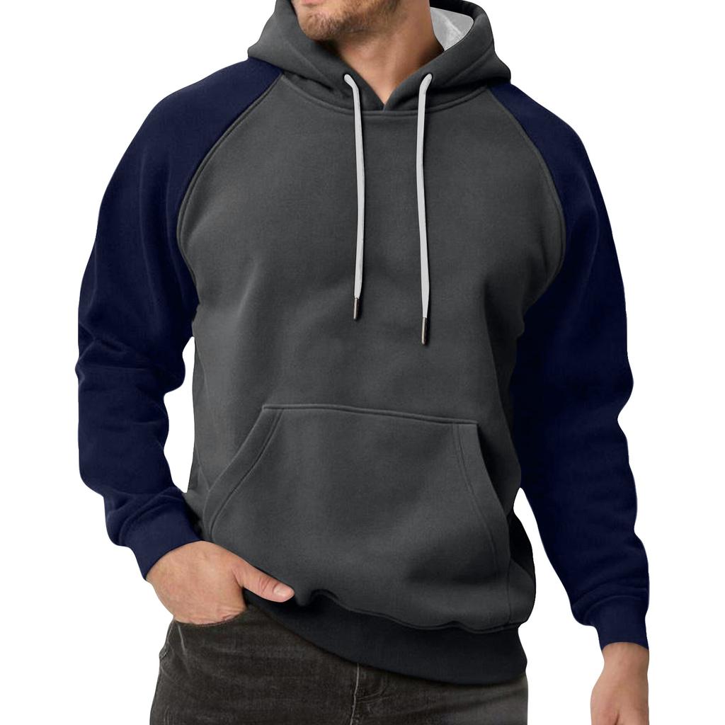 Men's Colorblock Sweatshirt Hoodie Men's Sports Large Size Casual Sweatshirt