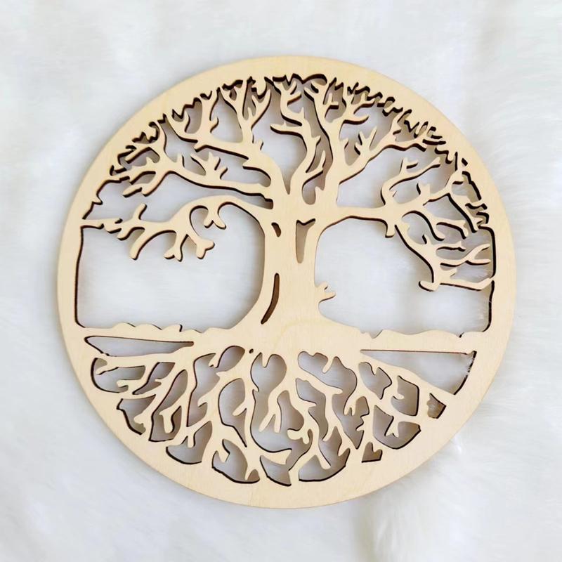 New Wooden Wall Sign Flower of Life Shape Laser Cut Wood Wall Decor Coasters Craft Making Sacred Geometry Meditation Ornament