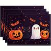 4/6pcs Halloween Cute Animal Pattern Pumpkin Placemats Seasonal Daily Holiday Decoration Suitable for Home Kitchen Restaurant Party Indoor and Outdoor