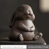 Rabbit Tea Pet Figurine Cute Ceramic Tea Set Accessories Chinese Tea Culture Decor for Living Room Office Desk Ornament