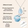 [KOAI] Small Aquamarine Teardrop Sterling Silver 925 Chain Necklace for Women