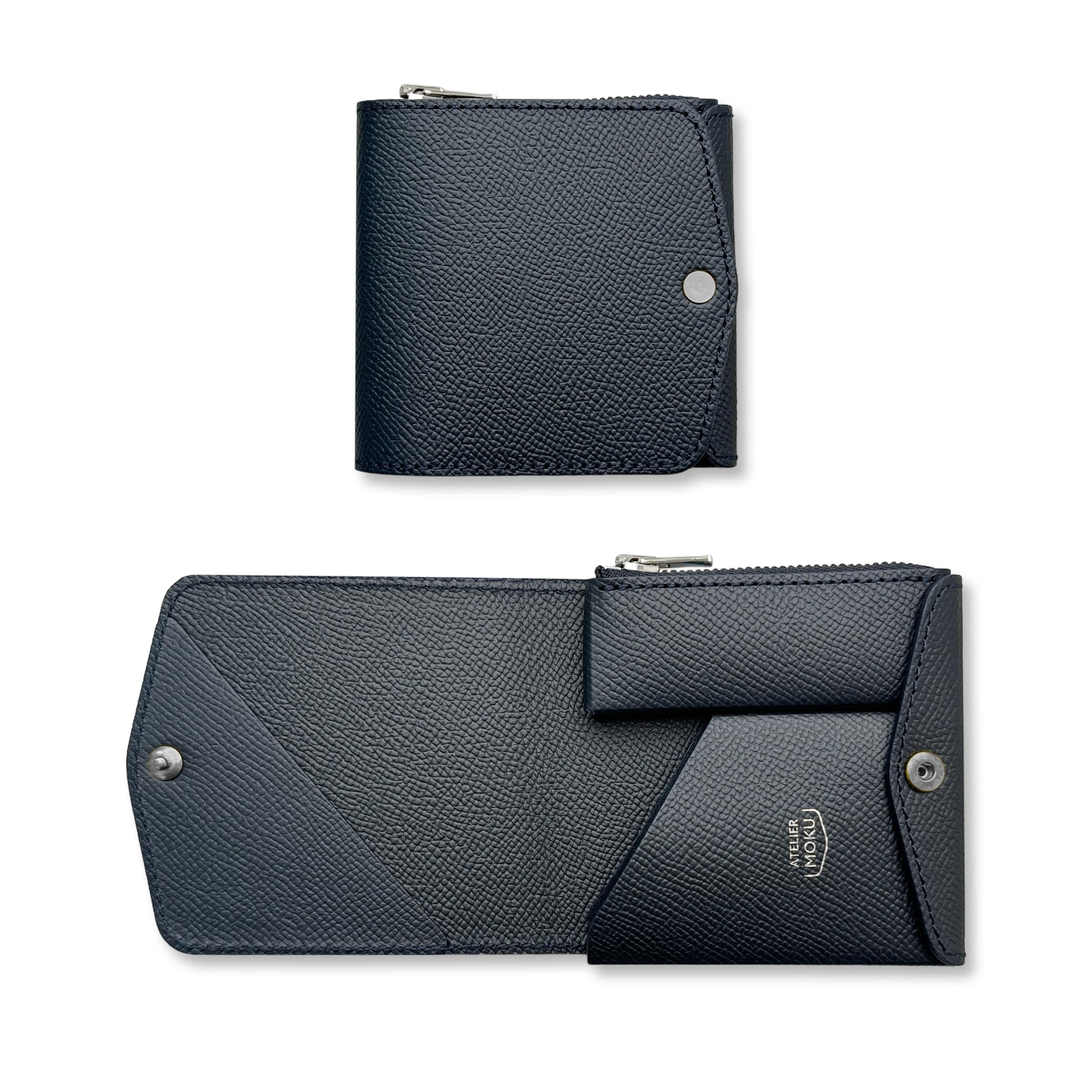 

[moku] Маленький и тонкий кошелек Saku ver.3 Plus из телячьей кожи Noblesse, унисекс (Мужские и женские), Компактный кошелек из натуральной кожи, тонкий и маленький,