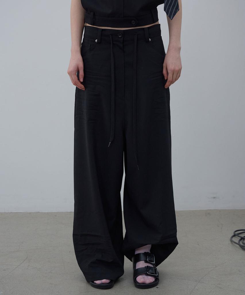 LCDC™ Crinkle Detail Wide Trousers (Black)