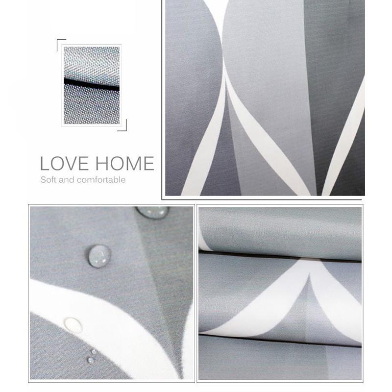 Simple Gray Shower Curtain Waterproof Bathroom Curtain with Hook Home Bathroom Decoration