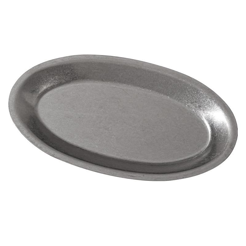 Retro Stainless Steel Oval Dessert and Fish Tray for Barbecue & Coffee Shops