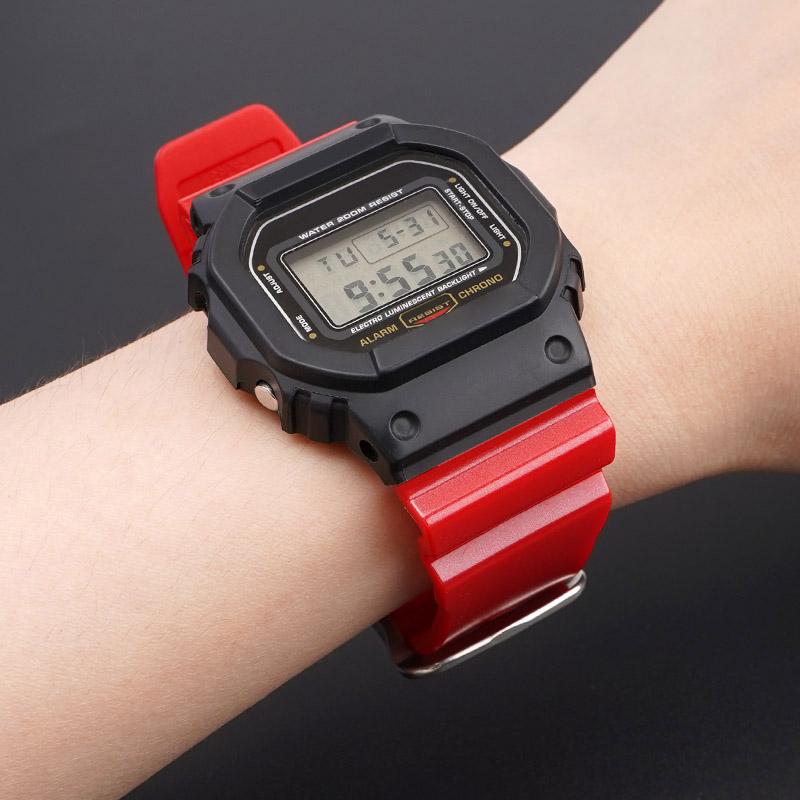 Pryžový sportovní řemínek pro Casio G-SHOCK DW-5600 GA-2100 GW-M5610 DW-6900 16mm Perleťový TPU Muži Ženy Náhradní náramek Řemínek na hodinky