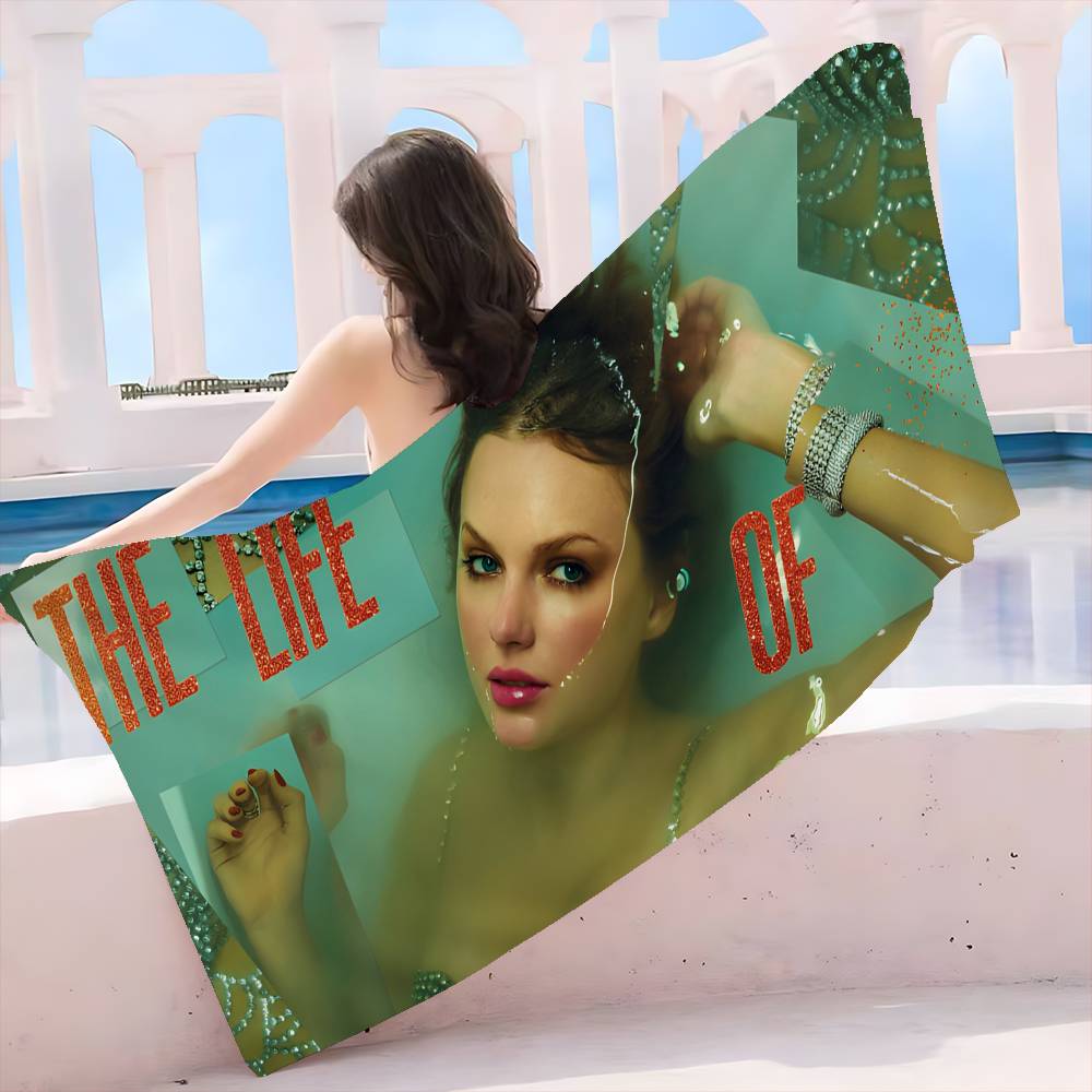 T-Taylor-Swift Lyrischer-Pop-Storytelling Badetuch Mikrofaser Weich Wasserabsorbierend Atmungsaktiv Für Mädchen Kinder Cartoon Strandtuch