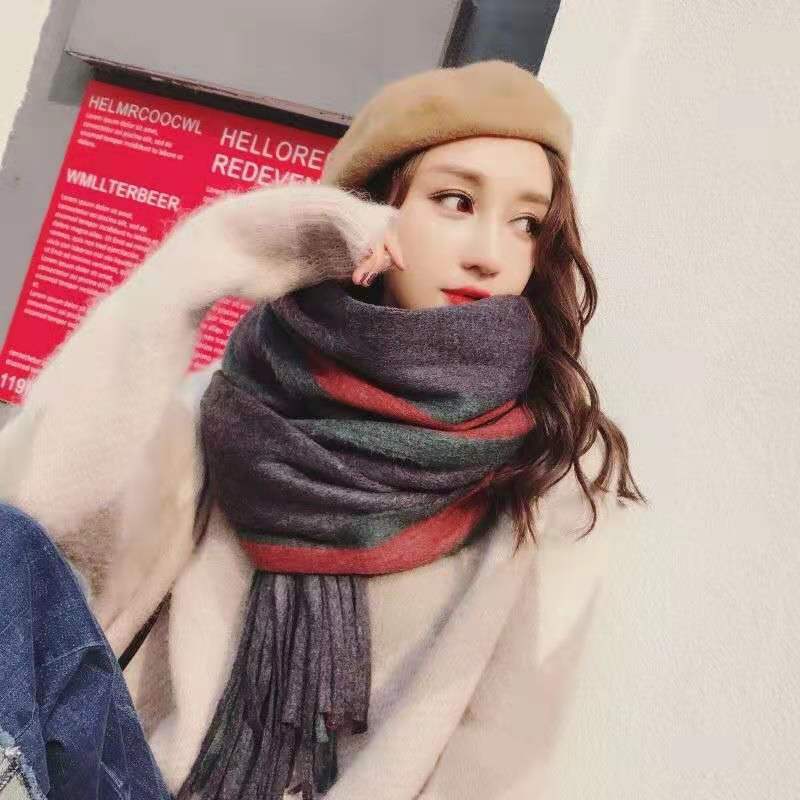 Womens Fall Winter Scarf Fashion Tassel Soft Warm Blanket Scarves Thick Soft Womens Shawl Wraps