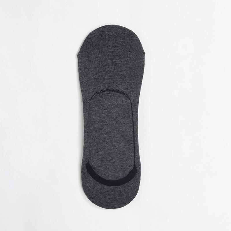 

Мужские летние носки-лодочки, хлопковые, большие размеры 38-48, дышащие, однотонные, невидимые, силиконовые, нескользящие, 5 пар, высокое качество EUR44-48 темно серый