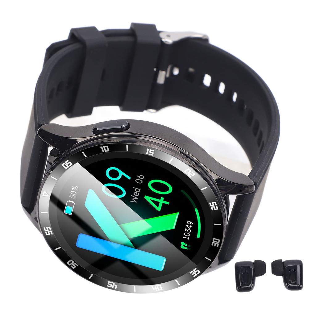 2 in 1 Smart Watch with Earbuds Flip Cover Ultra Thin Metal Case IP67 NFC Function Weather Forecast