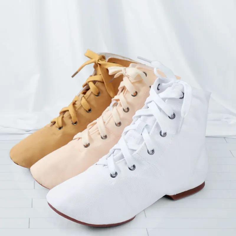 Shoes Canvas Jazz Dancing Shoes Ankel Length Dance Boots Split Sole Shoes Girls Kids Adults Children China