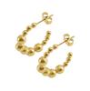 European and American Design: 18K Gold Titanium Steel C-Shaped Earrings for Women
