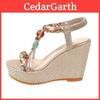 Summer Platform Sandals With Pu Upper And Elastic Strap For Womens Vacation Footwear